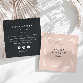 Chic Blush | Soziale Medien Quadratische Visitenkarte