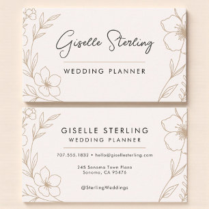 Chic Blush und Black Event Planner Profi Visitenkarte