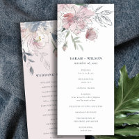 Chic Blush Wassercolor Blumenzettel