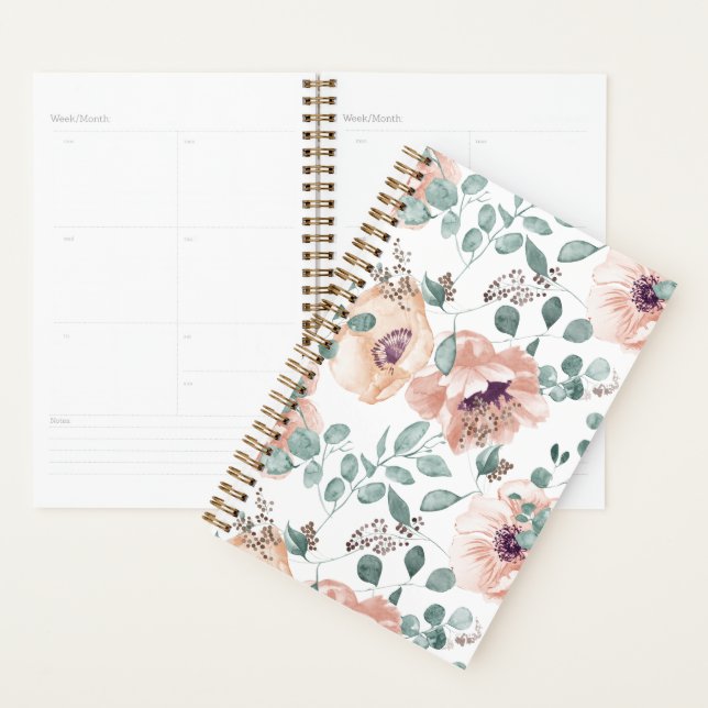 Chic Blush Watercolor-Blume Planer (Anzeige)
