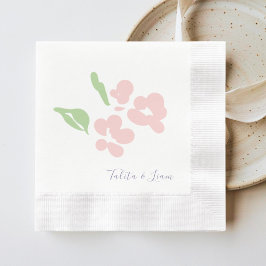 Chic Blush Watercolor Blumen bedruckter Papiertisc Serviette
