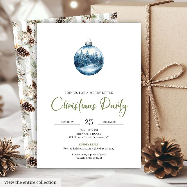 Chic Bohemian Cozy Winter Scene Holiday Invitation Einladung (Chic Bohemian Cozy Winter Scene Holiday Invitation)