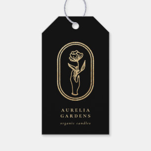Chic Bohemisch Golden Floral Logo Preis Tags Geschenkanhänger