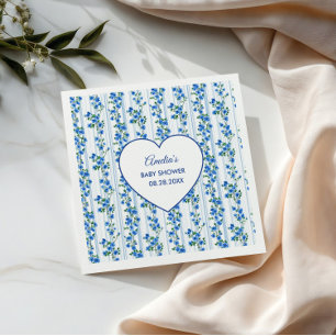 Chic Boho Blaues Wildblumen-Jungen Blumen-Baby-Par Serviette