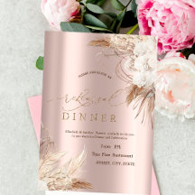 Chic Boho Blume Rose Gold Probe Abendessen