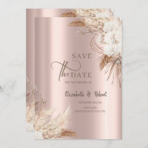 Chic Boho Blume Rose Gold Wedding Save the Date
