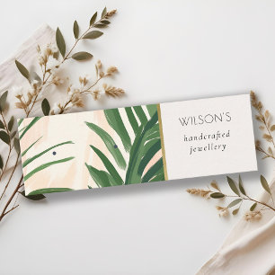 Chic Boho Blush Green Tropical Palm Blätter Earrin Mini Visitenkarte
