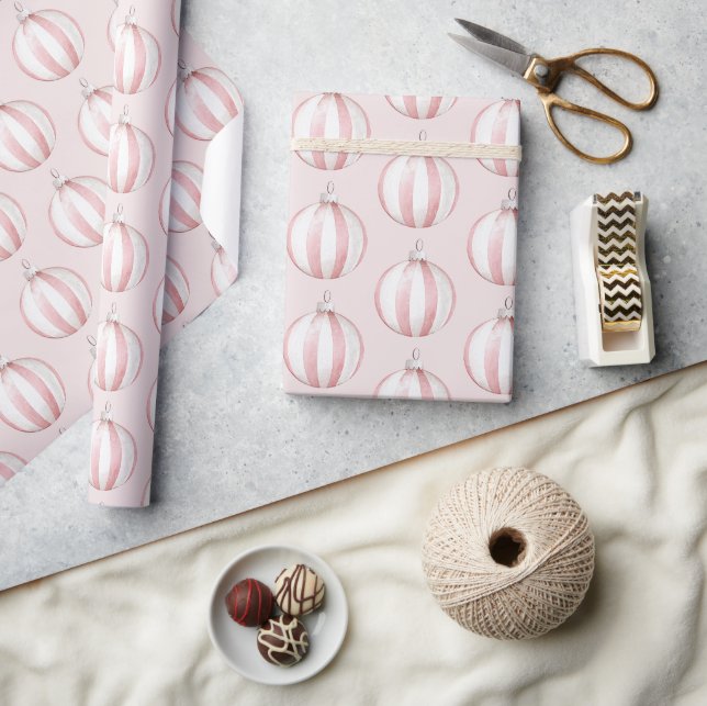 Chic Boho Blush Pink Strippendekorationen Geschenkpapier (Kunsthandwerk)