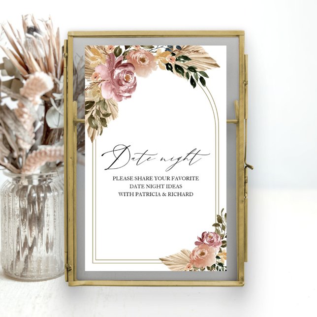 Chic Boho Brautparty Date Night Jar Sign Poster (Von Creator hochgeladen)