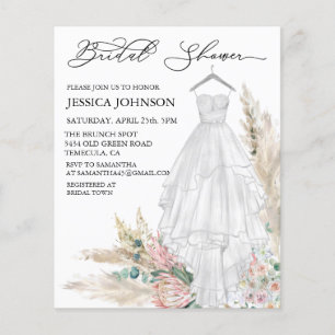 Chic Boho Brautparty Wedding Dress Watercolor