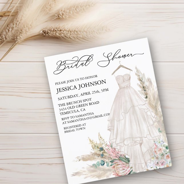 Chic Boho Brautparty Wedding Dress Watercolor (Von Creator hochgeladen)