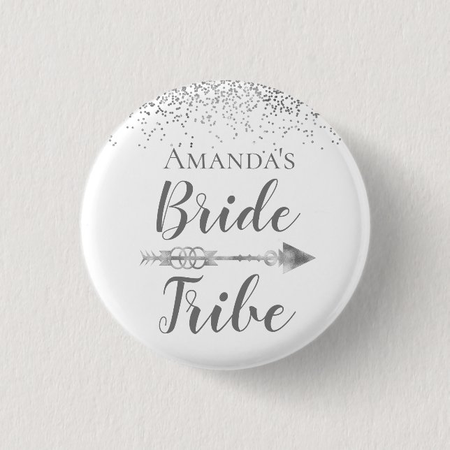 Chic Boho Bride Tribe Button (Vorderseite)