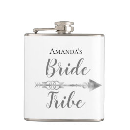 Chic Boho Bride Tribe Personalisiert Flachmann
