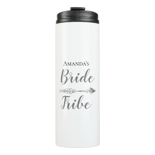 Chic Boho Bride Tribe Personalisiert Thermosbecher (Vorderseite)