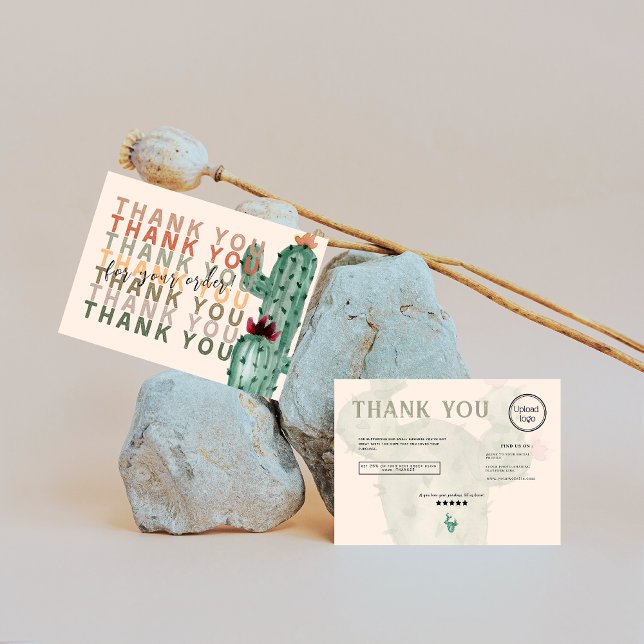 Chic boho cactus & succulents order danke visitenkarte (Von Creator hochgeladen)