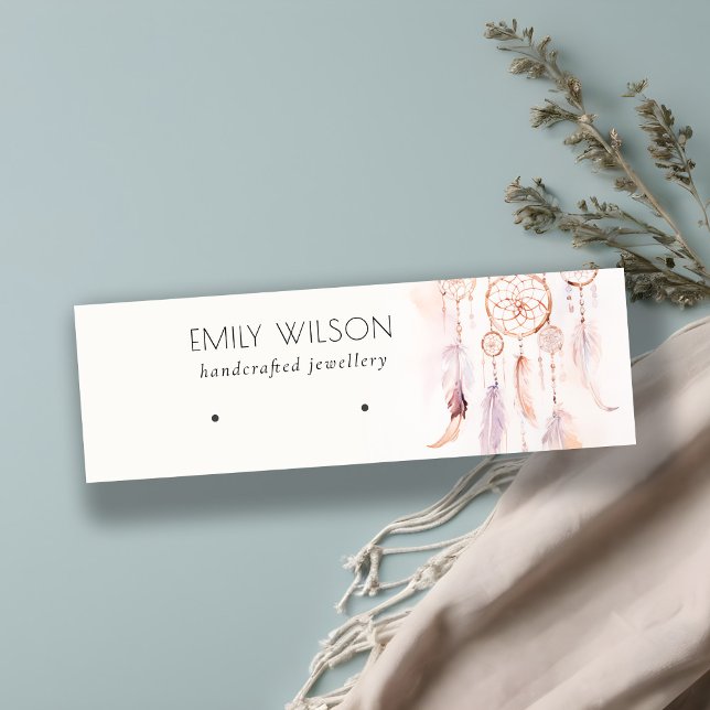 Chic Boho Dreamcatcher Wasserfarbenfrohe Anzeige Mini Visitenkarte (Von Creator hochgeladen)