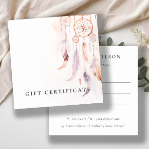 Chic Boho Dreamcatcher Watercolor-Geschenk Quadratische Visitenkarte