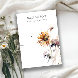 Chic Boho Dry Wildblume Necklace Earring Display Visitenkarte