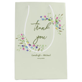 Chic boho einfache Wildblumen Hochzeit Mittlere Geschenktüte