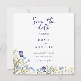 Chic boho einfache Wildblumen Hochzeit speichern d Save The Date