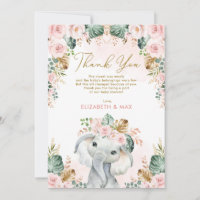 Chic Boho Elephant Blush Pink Floral Baby Dusche