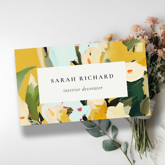 Chic Boho farbenfroh-gelb-ockerfarben gestrichen Visitenkarte (Von Creator hochgeladen)