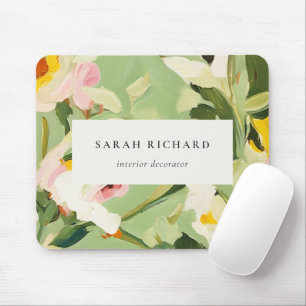 Chic Boho farbenfroh grünes, rosa gestrichen, flor Mousepad