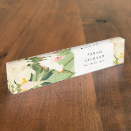 Chic Boho farbenfroh grünes, rosa gestrichen, flor Namensplakette