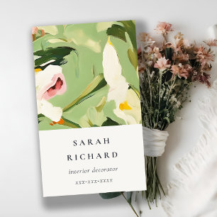 Chic Boho farbenfroh grünes, rosa gestrichen, flor Visitenkarte