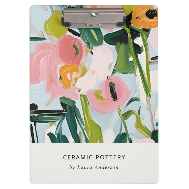 Chic Boho farbenfroh pink blau grün gestrichen Blu Klemmbrett (Vorderseite)