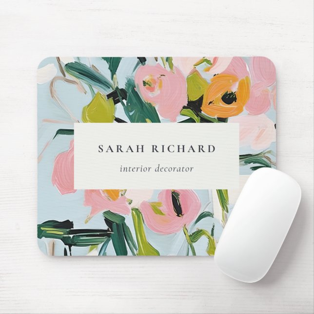 Chic Boho farbenfroh pink blau grün gestrichen Blu Mousepad (Mit Mouse)