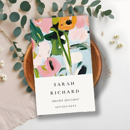 Chic Boho farbenfroh pink blau grün gestrichen Blu Visitenkarte