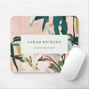 Chic Boho farbenfroh rosa Aquamarin grün gestriche Mousepad