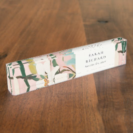 Chic Boho farbenfroh rosa Aquamarin grün gestriche Namensplakette