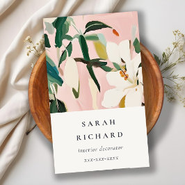 Chic Boho farbenfroh rosa Aquamarin grün gestriche Visitenkarte