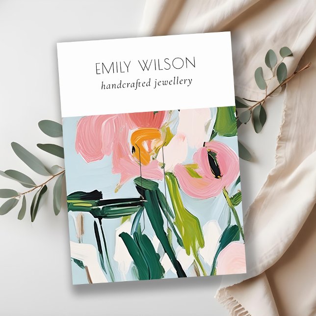 Chic Boho farbenfroh rosa blau gestrichen Bläschen Visitenkarte (Von Creator hochgeladen)