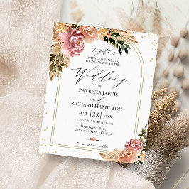 Chic Boho Floral Budget Hochzeitseinladungen Flyer