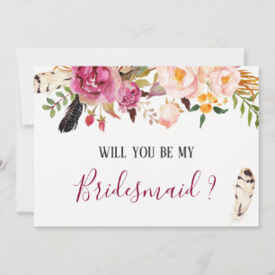 Chic Boho Floral werden Sie meine Bridesmaid sein Einladung