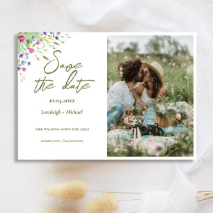Chic boho Foto Wildblumen Hochzeitssache Datum spe Save The Date