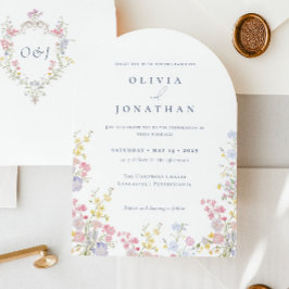 Chic Boho Garden Wildflowers Spring Summer Wedding Einladung