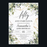 Chic Boho grüne Blattgold 50 und fabelhaft Einladung<br><div class="desc">Chic Boho grüne Blattgold 50 und fabelhafte Einladungen,  Kontaktieren Sie mich für passende Artikel oder für die Anpassung,  Blush Rose ©</div>