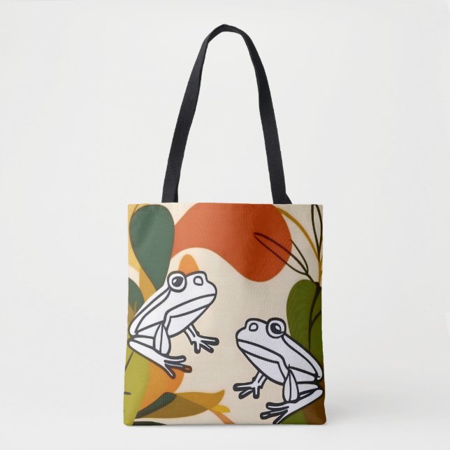 Chic boho line art abstrakte Vektorfrösche (Vorderseite)