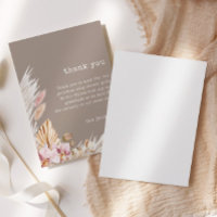 Chic Boho Pampas Grass Baby Dusche Danke Karte