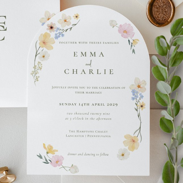 Chic Boho Pastel Wildblumen Frühjahrssommer Hochze Einladung (Von Creator hochgeladen)