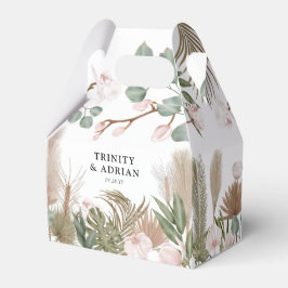 Chic Boho Pink Orchideen & Getrocknete Blätter Hoc Geschenkschachtel