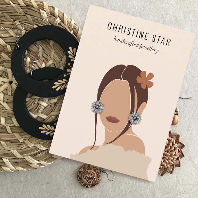 Chic Boho Silhouette Earring Display Card Visitenkarte (Von Creator hochgeladen)