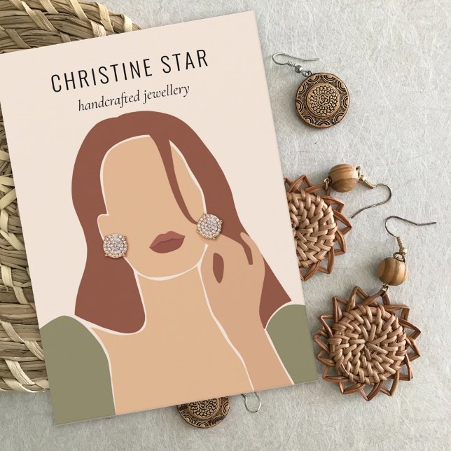 Chic Boho Silhouette Earring Display Card Visitenkarte (Von Creator hochgeladen)