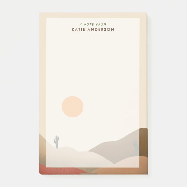 Chic Boho Terracotta Desert Cactus Post-it Notes Post-it Klebezettel (Vorderseite)