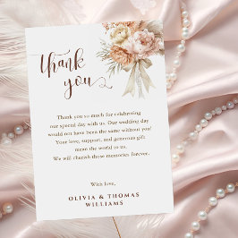 Chic Boho Wedding Creamy Pastel Floral Dankeskarte