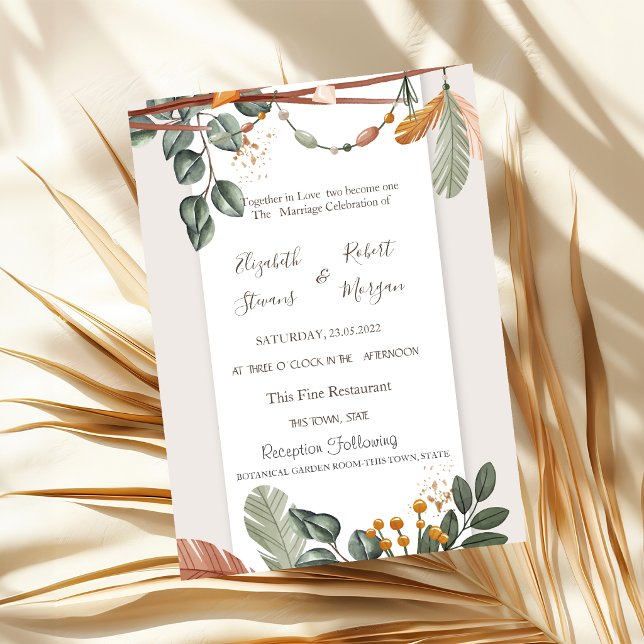 Chic Boho Wedding Einladung (Von Creator hochgeladen)